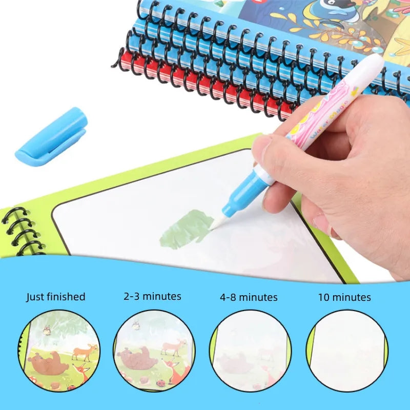 Children Learning Education Toy Magic Water Book with
Pen