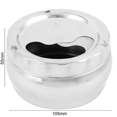 Windproof Round Stainless Steel Cigarette Lidded Ashtray