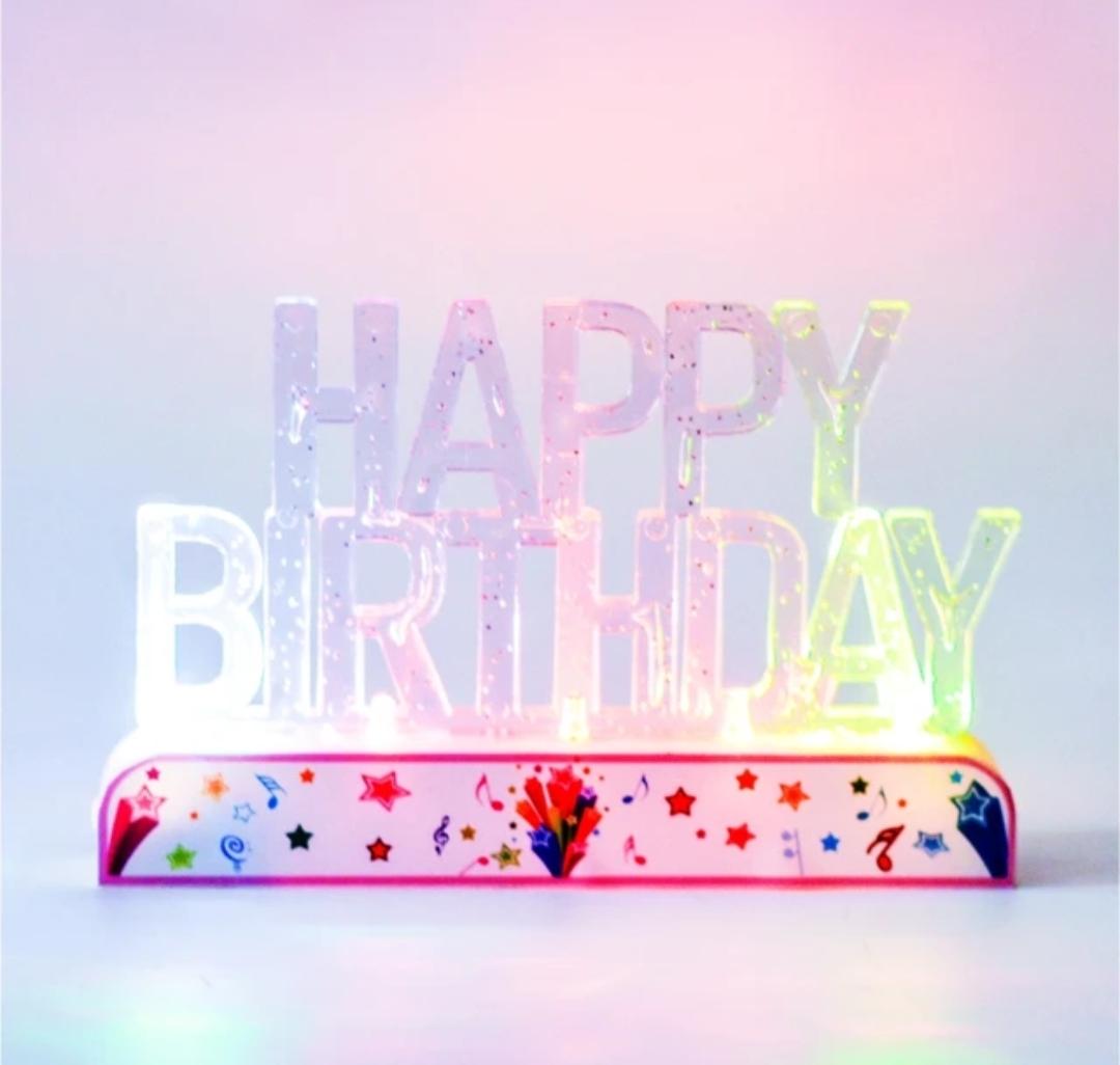 L.E.D Happy Birthday Candel Acralic Multy Color Light