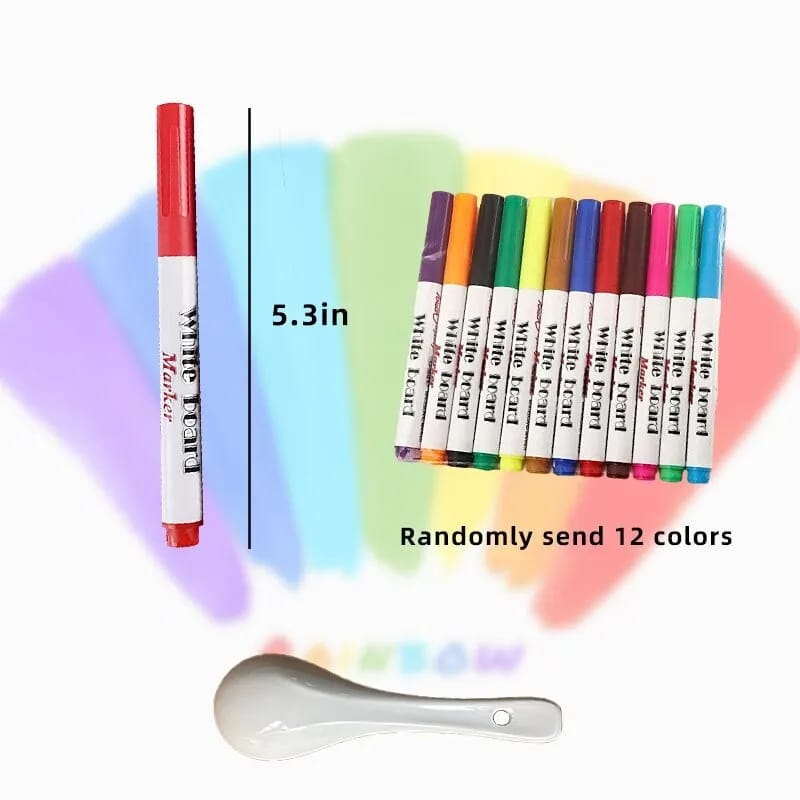 8 pcs set Magic Markers Floats In Water with spoon