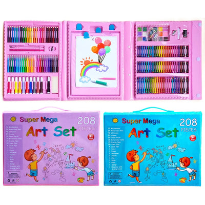 Kid Drawing Art Set 208Piece Portable Art Set Painting And Drawing Kit