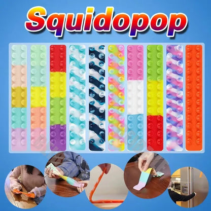 Suction Cup Squidpop Fidget Toy Square Pat Silicone Sheet Mix Rendom 