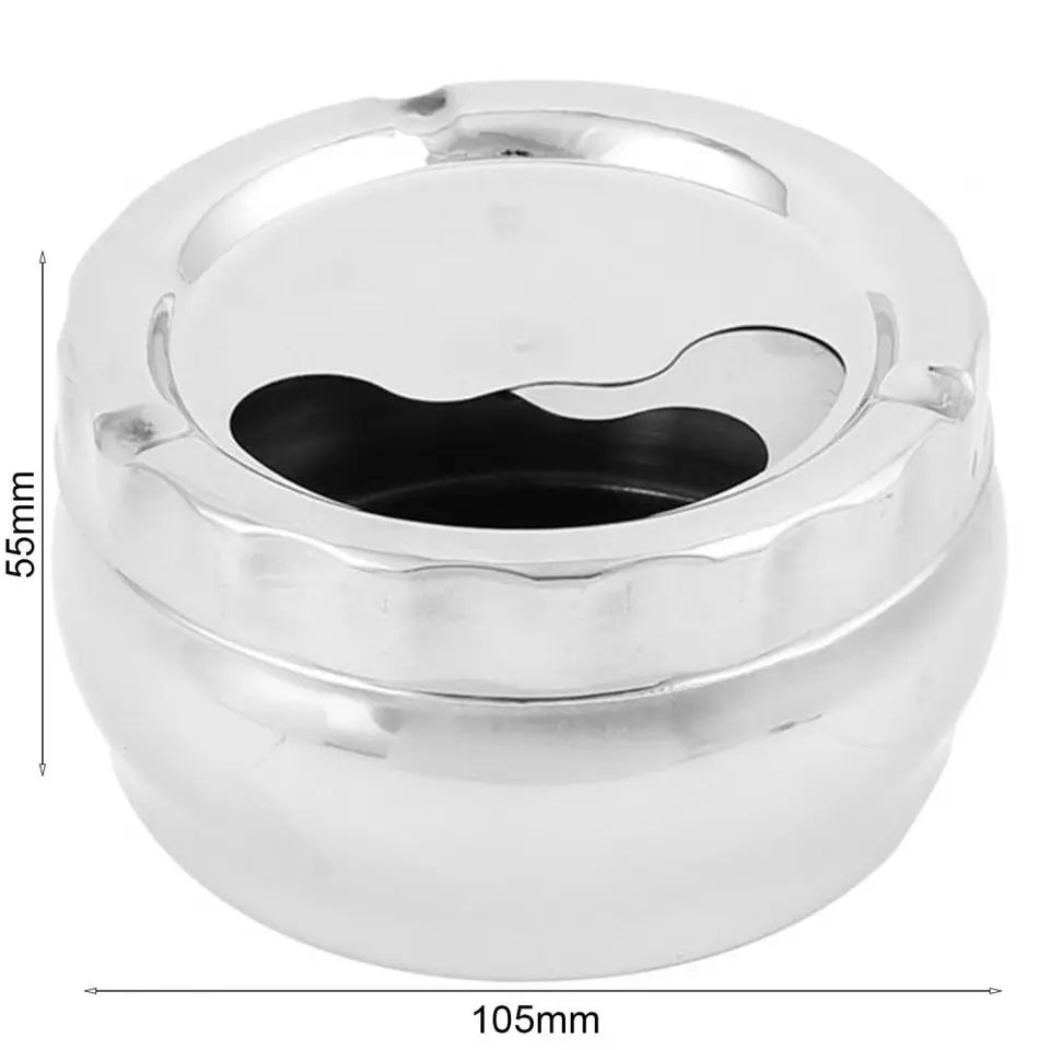 Windproof Round Stainless Steel Cigarette Lidded Ashtray