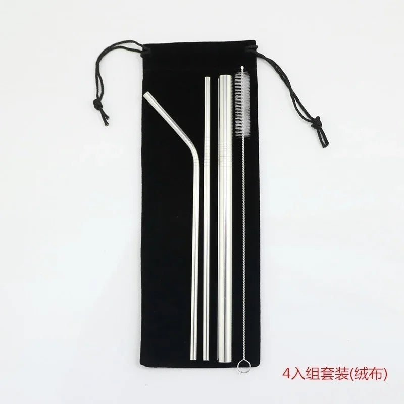 Steel straw set