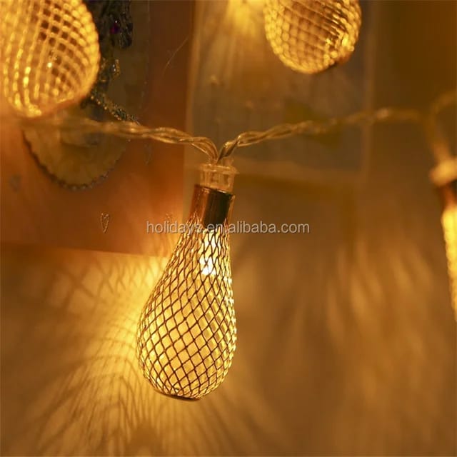 Gold Metal Water Drop Fairy String Light