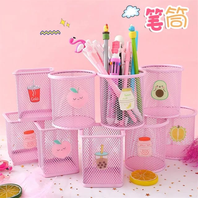 WS370.54Pink Metal Pen Holder