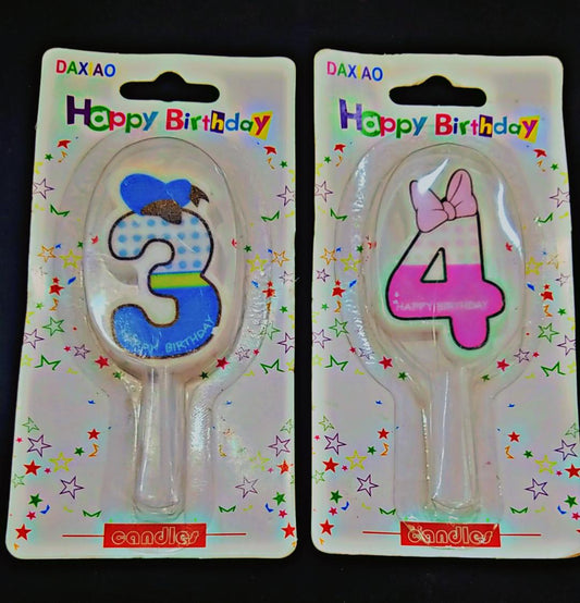 New 3 and 4 number Candles Birthday