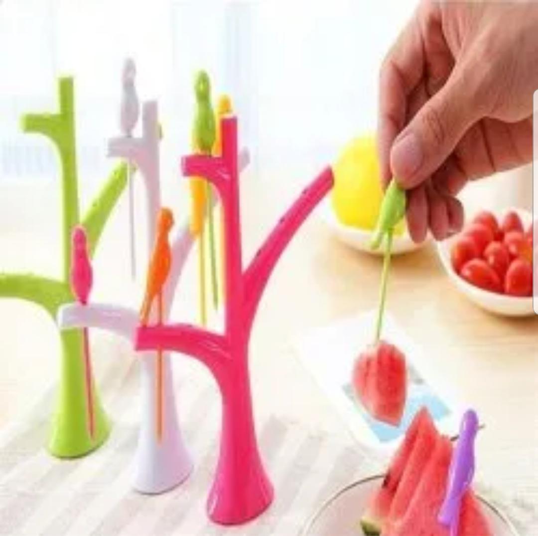 Plastic Bird Fruit Fork