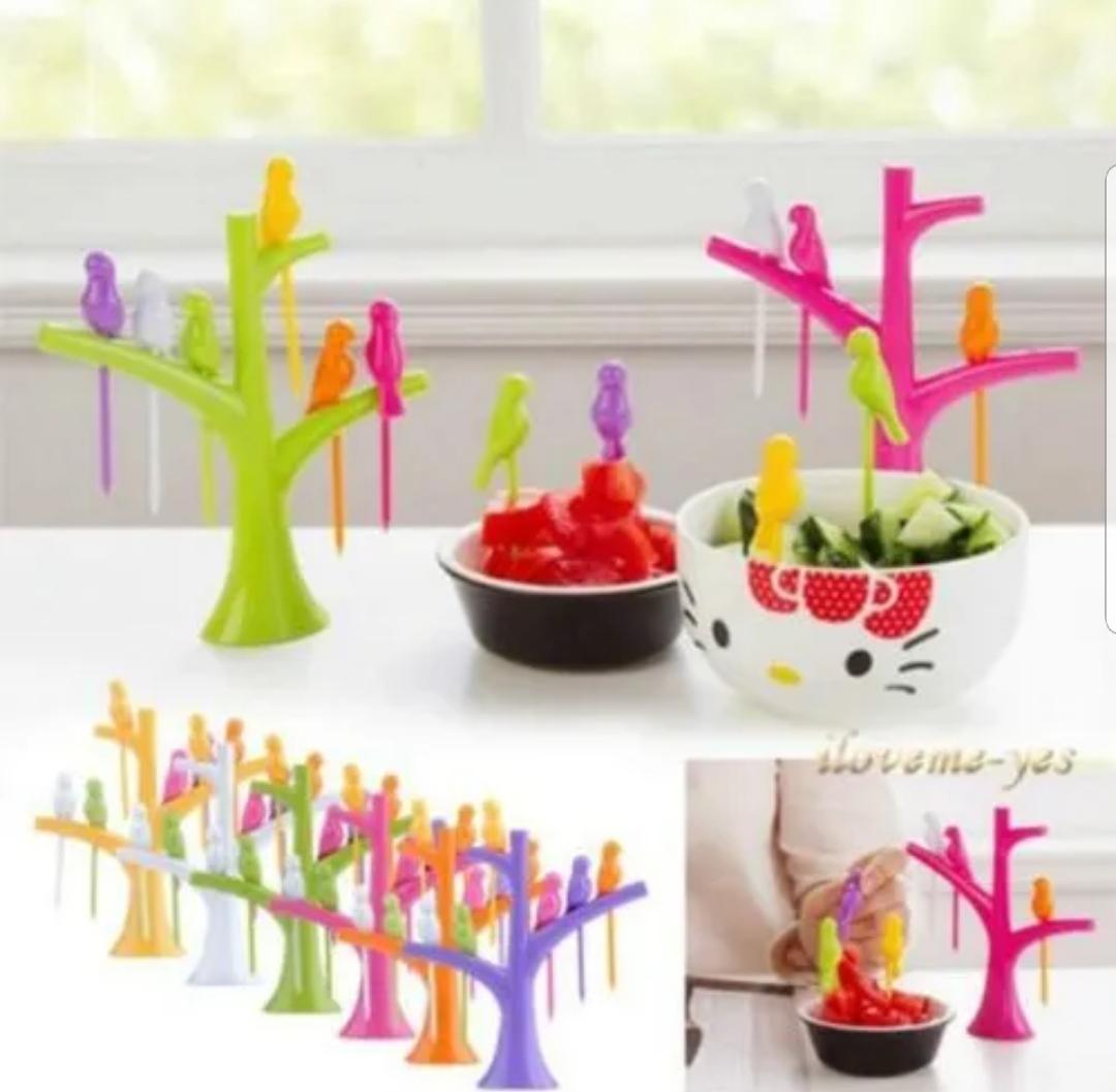 Plastic Bird Fruit Fork