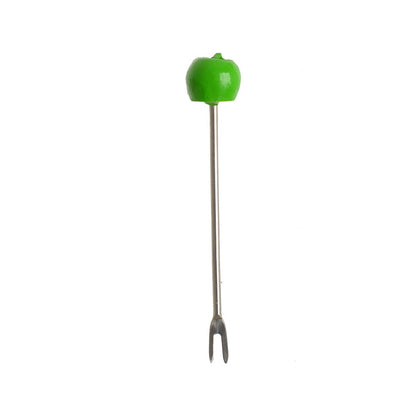 Green apple-shaped fruit forks