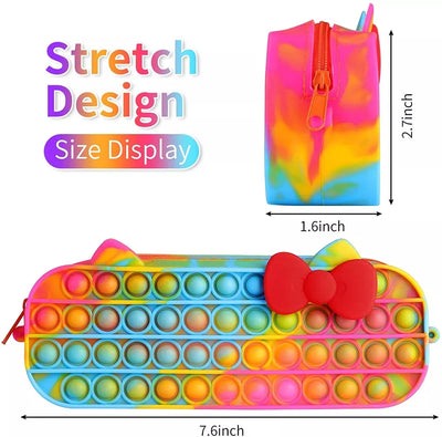 Popit Pencil Case Fidget Pencil Cases Sensory Slicone Bubble Toy