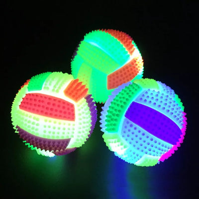 Flashing football shape LED light sound bouncy ball