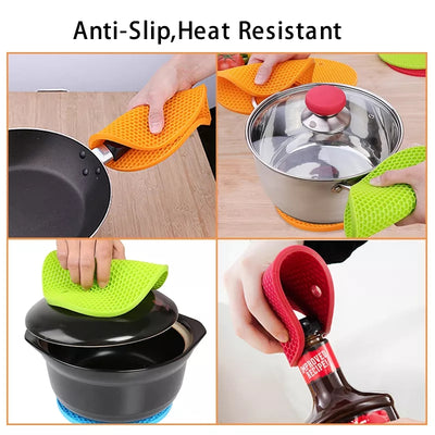 Multifunctional Round Heat Resistant Slicone Mat Cup Coaster Non-Slip Pot Holder