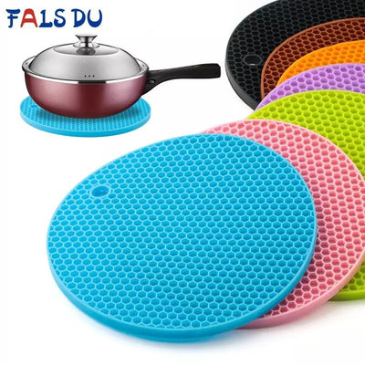 Multifunctional Round Heat Resistant Slicone Mat Cup Coaster Non-Slip Pot Holder