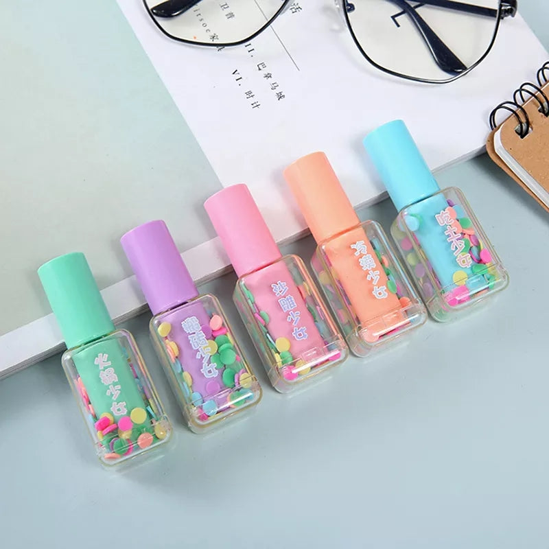 WS90.54Cute Nail Polish Bottle Mini Highlighter Pen