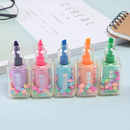 WS90.54Cute Nail Polish Bottle Mini Highlighter Pen