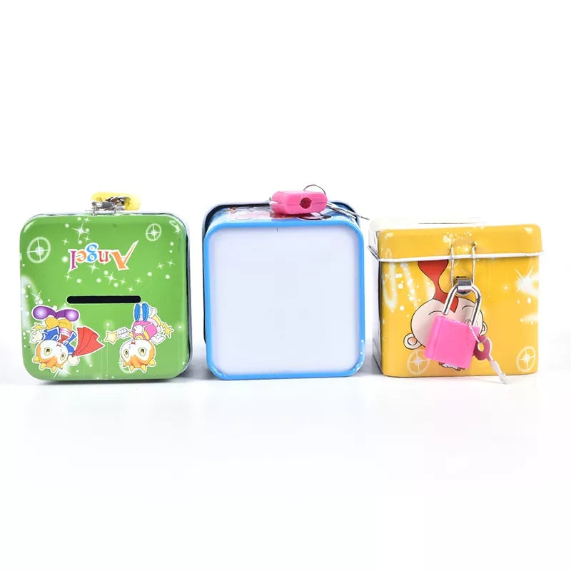 WS160.54Cute Cartoon Piggi Bank Safe Money Box With Lock Key