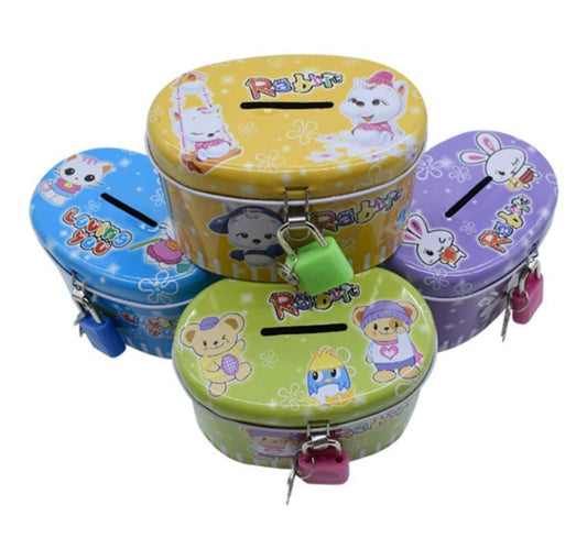 WS160.54Cute Cartoon Piggi Bank Safe Money Box With Lock Key