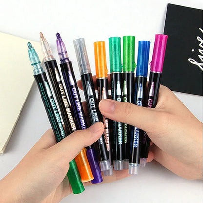 SINGLE Piece Color Double Line Outline Art Marker 