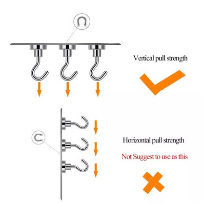 Strong pack of 2 Magnetic Hook